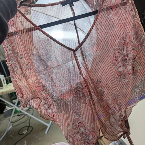 Laundry by Shelli Segal Size XS 100% Silk Sheer Top - Picture 6 of 16